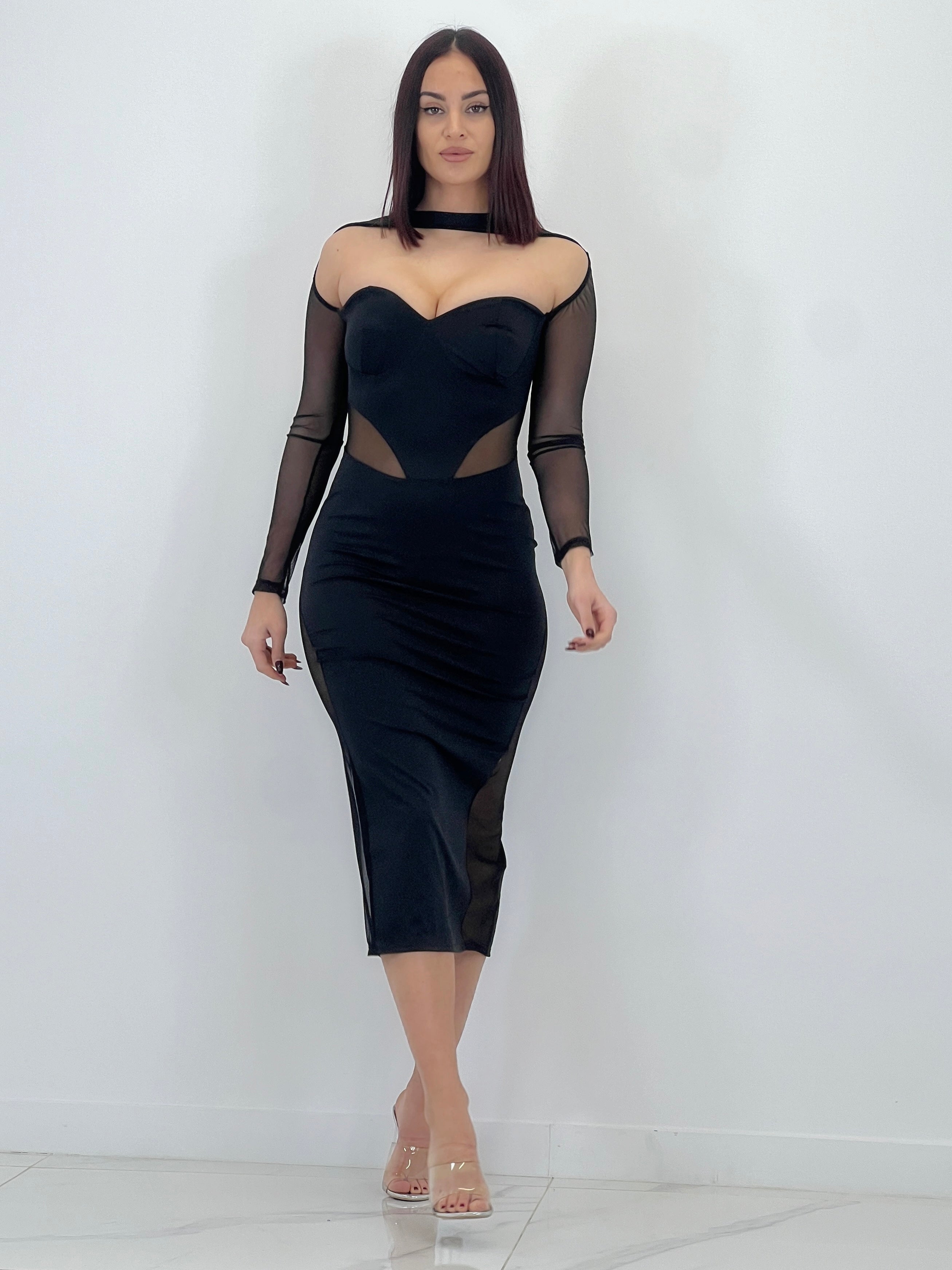 Vestido midi transparecia Aixa
