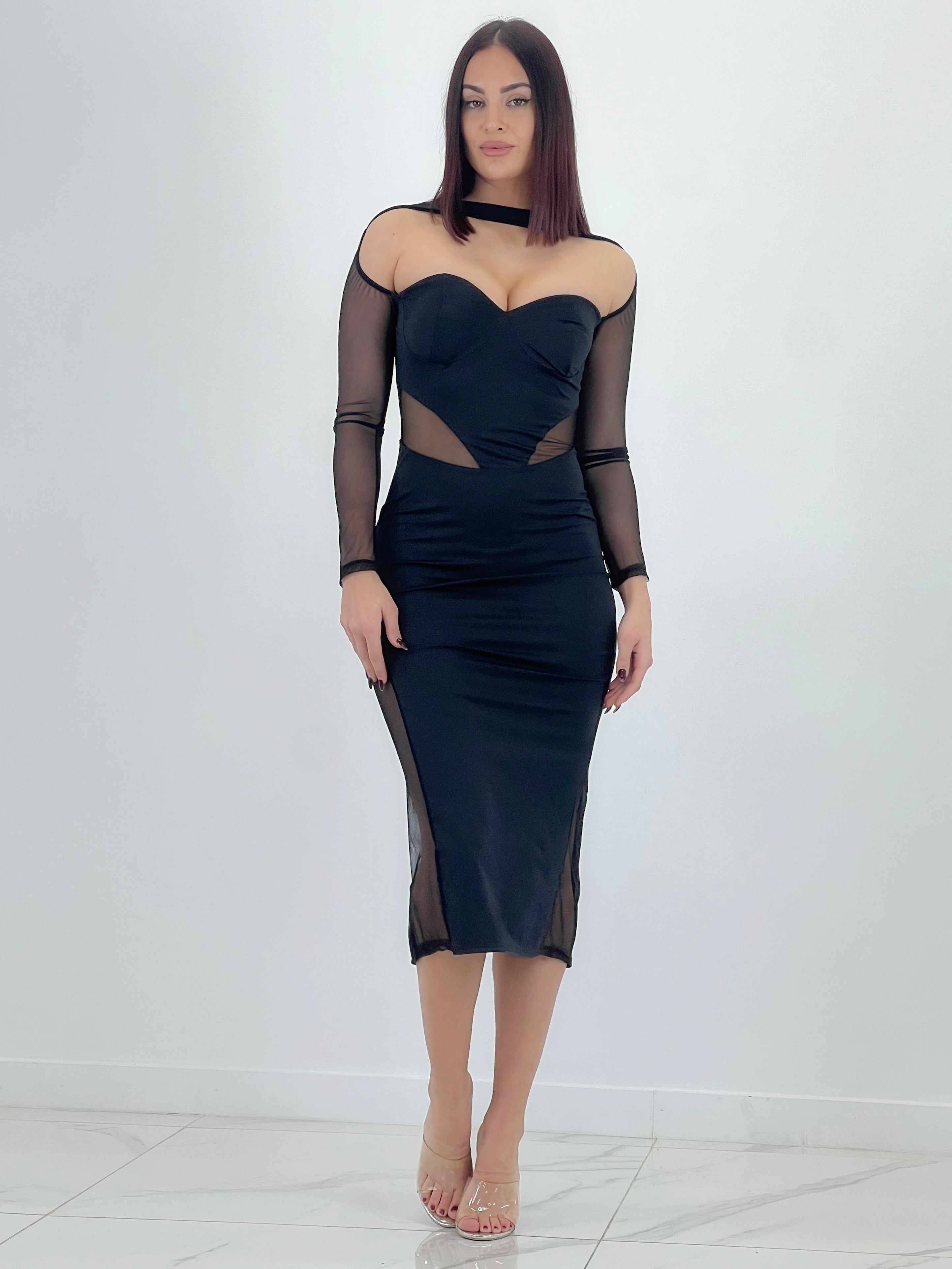 Vestido midi transparecia Aixa