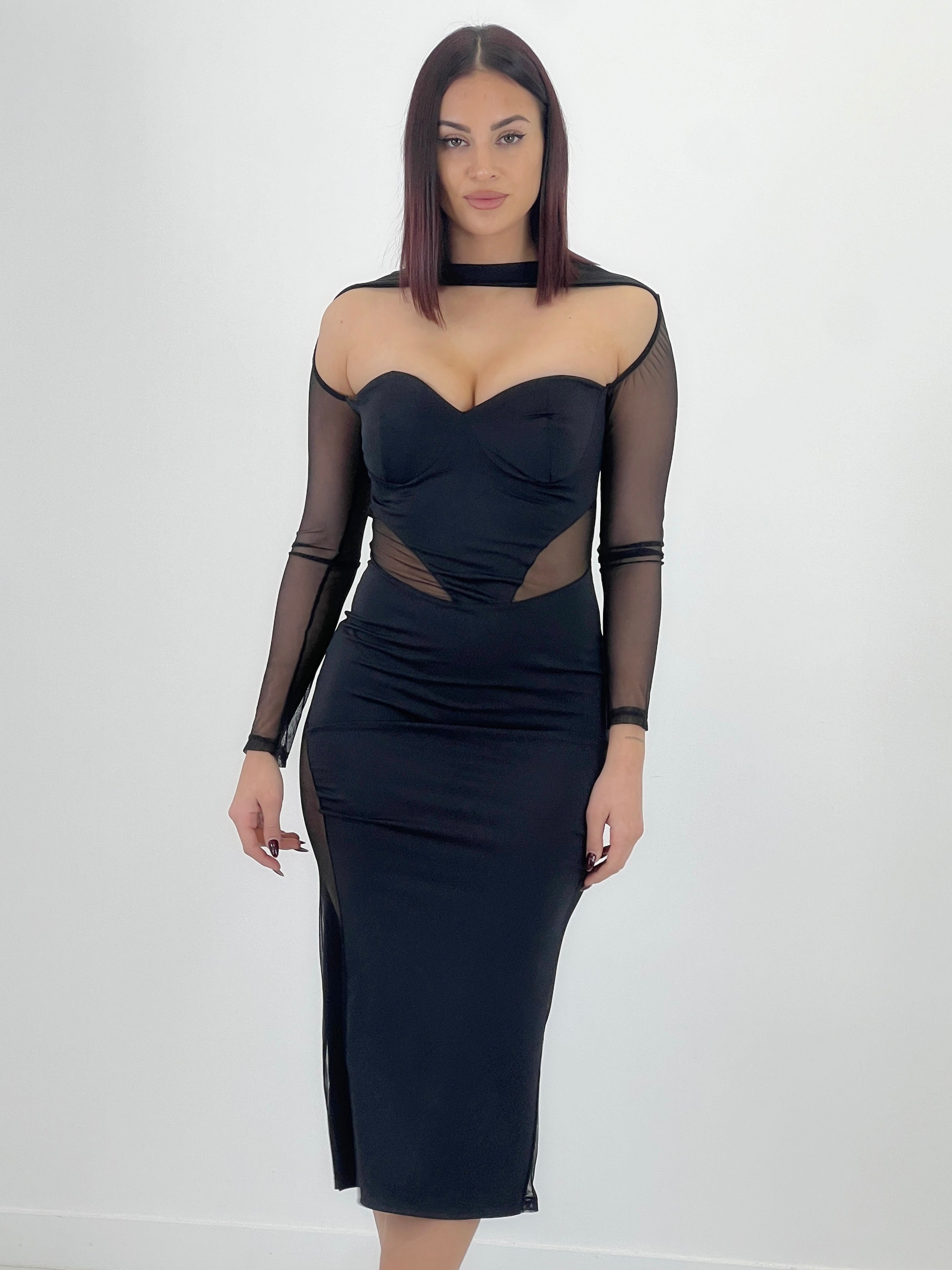 Vestido midi transparecia Aixa