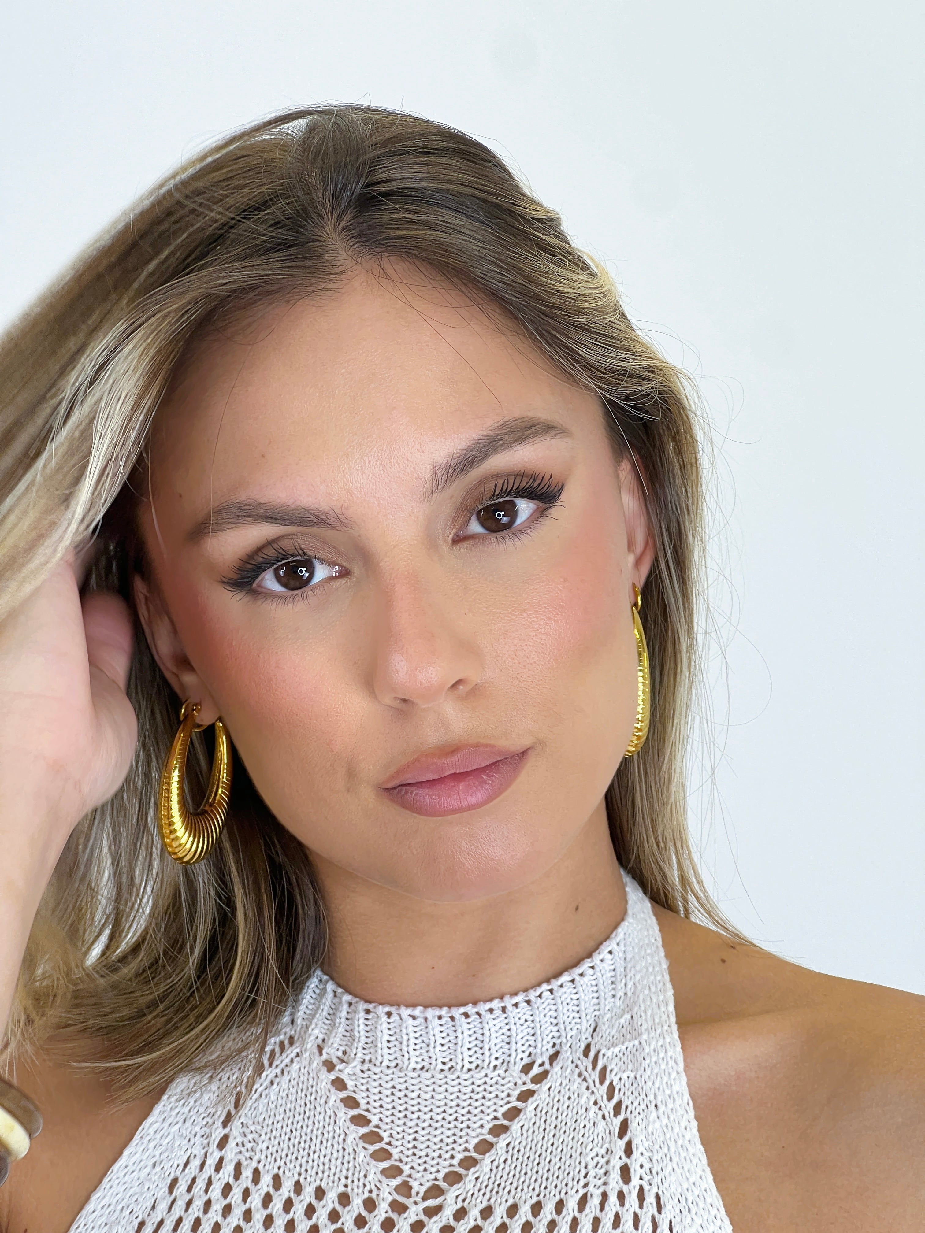 Pendientes aros ovalado
