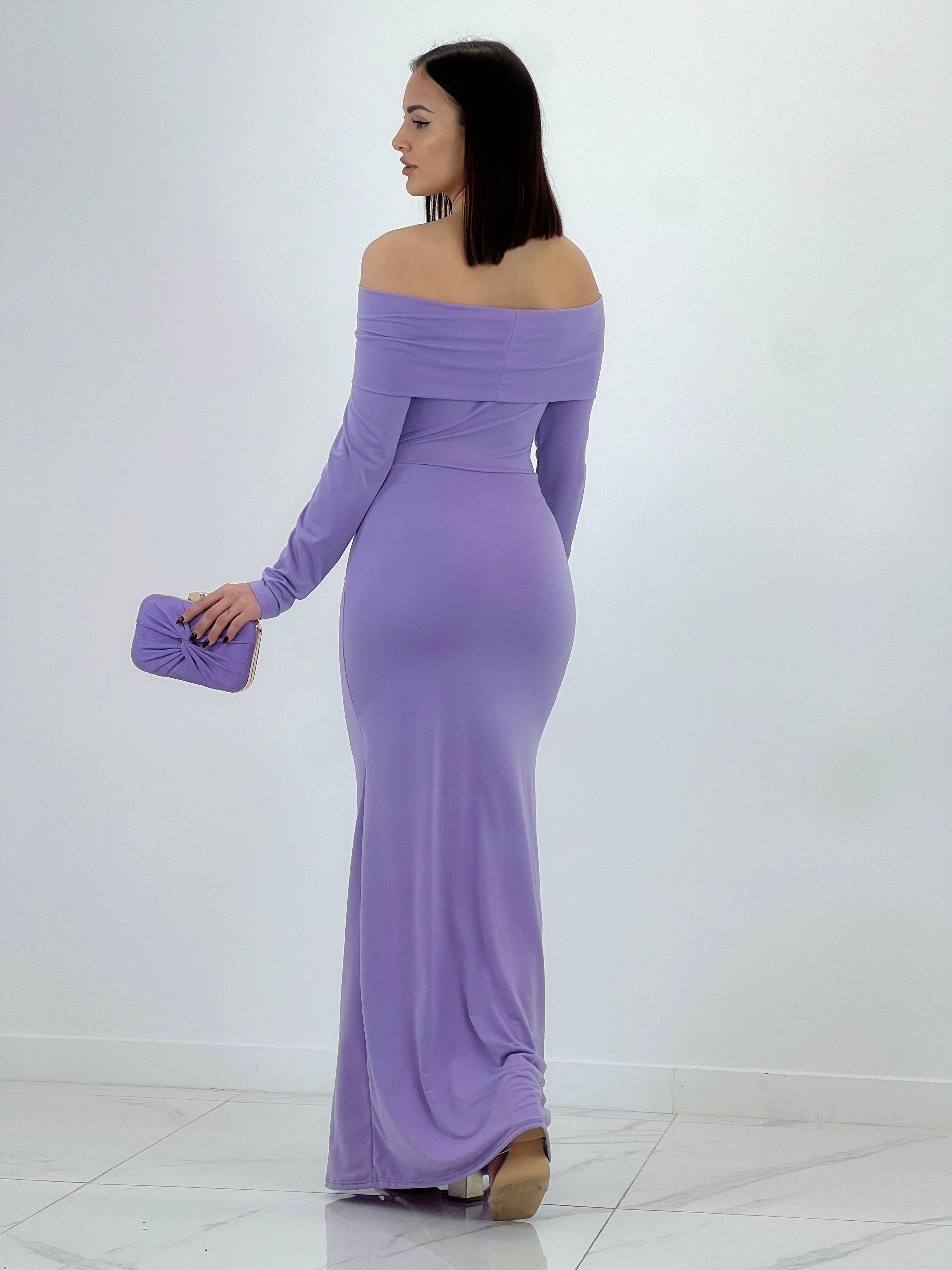 Vestido cuello barco largo Eva