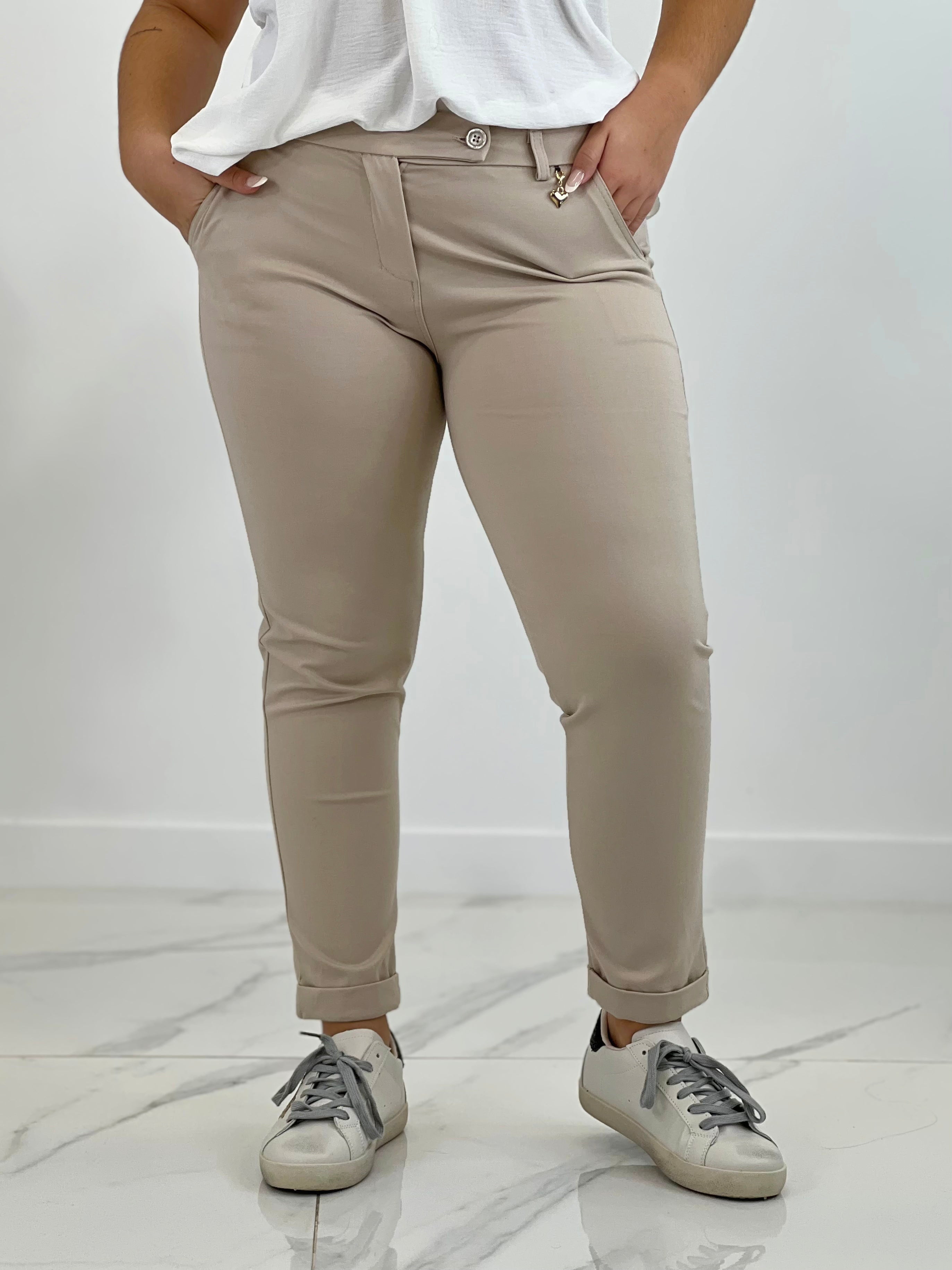 Pantalon punto online beige